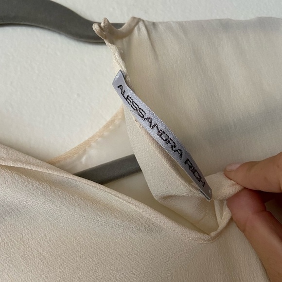 Alessandra Rich Cream Maxi Dress 100% Silk Size 42 - Picture 5 of 9